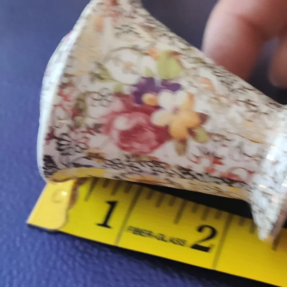 Salt Pepper & Mustard Porcelain Condiment Set in Chintz by Fenton, Vintage